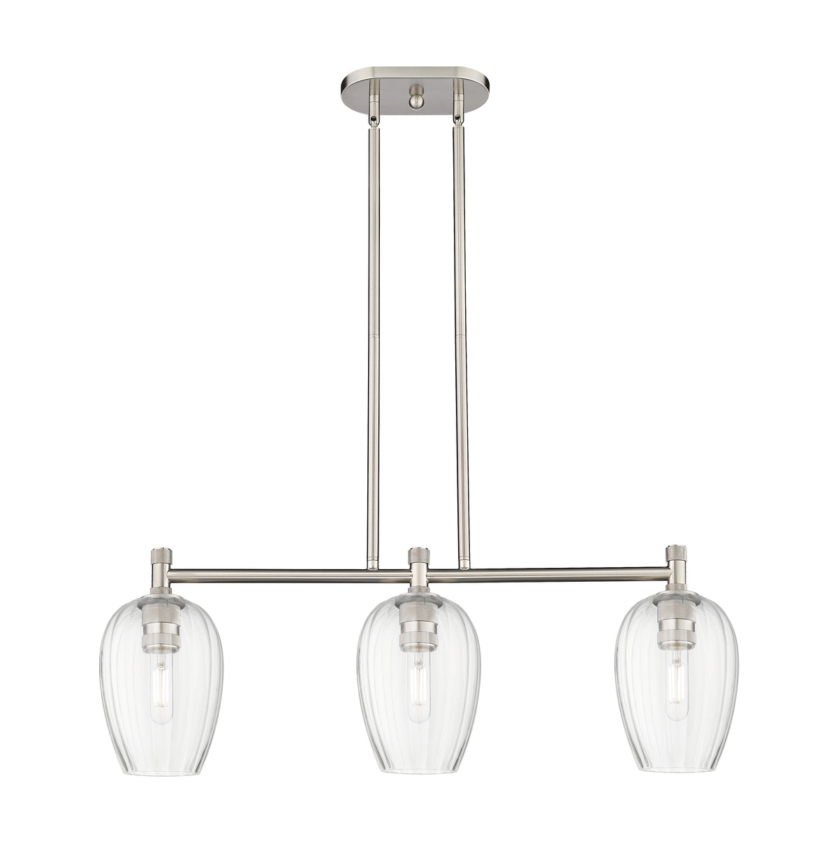 Preston Flute 33-Inch 3-Light Stem-Hung Island Light