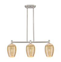 Preston Flute 33-Inch 3-Light Stem-Hung Island Light