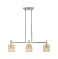 Crown Point 31-Inch 3-Light Stem-Hung Island Light Bell Shade 8.875-Inch High