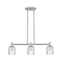 Crown Point 31-Inch 3-Light Stem-Hung Island Light Bell Shade 8.875-Inch High