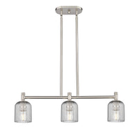 Crown Point 31-Inch 3-Light Stem-Hung Island Light Bell Shade 8.875-Inch High