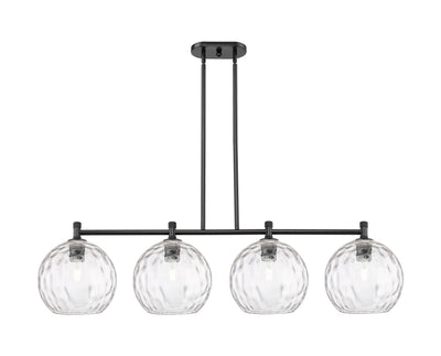 Downtown Urban Island Light Cast Brass Glass