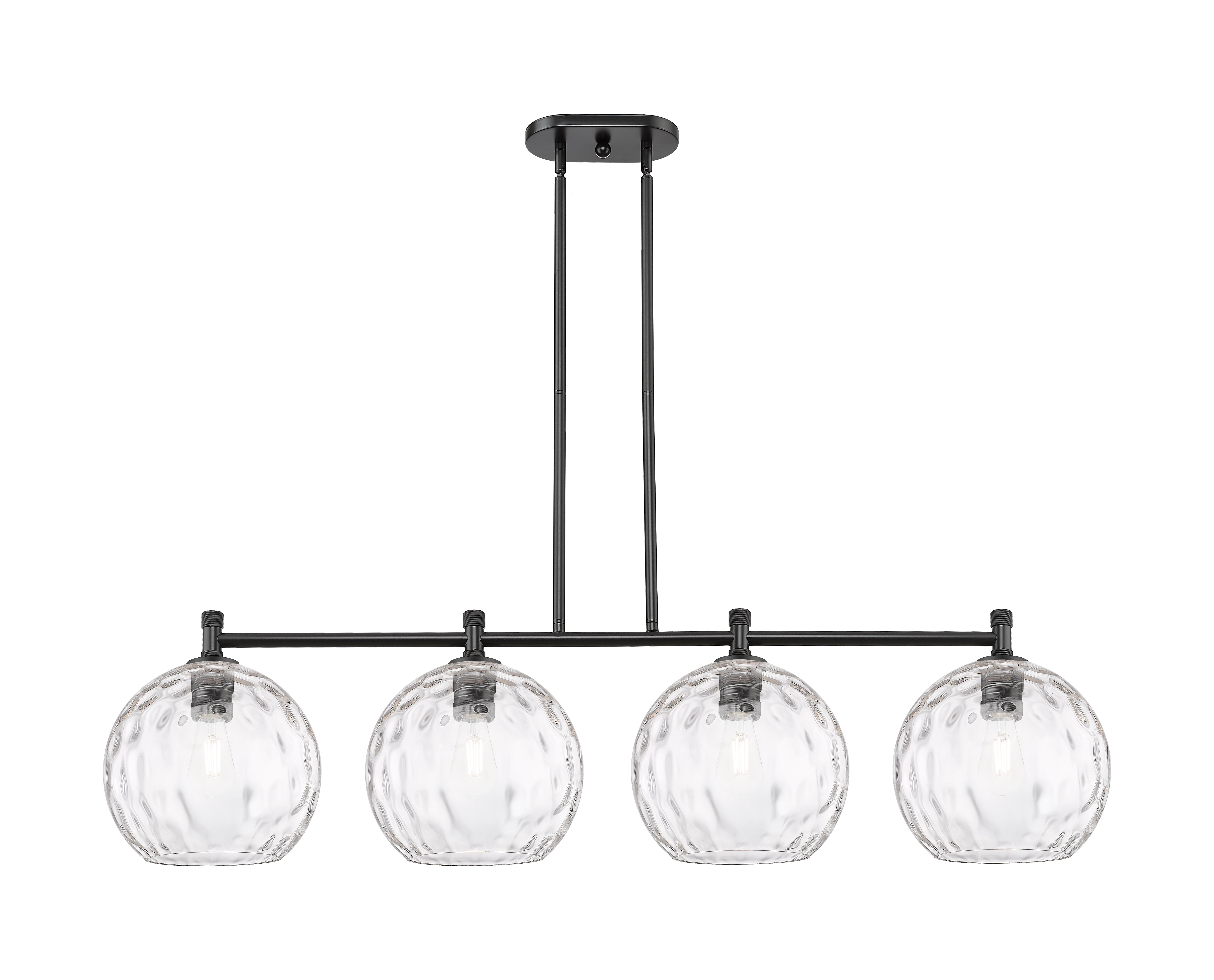 Downtown Urban Island Light Cast Brass Glass