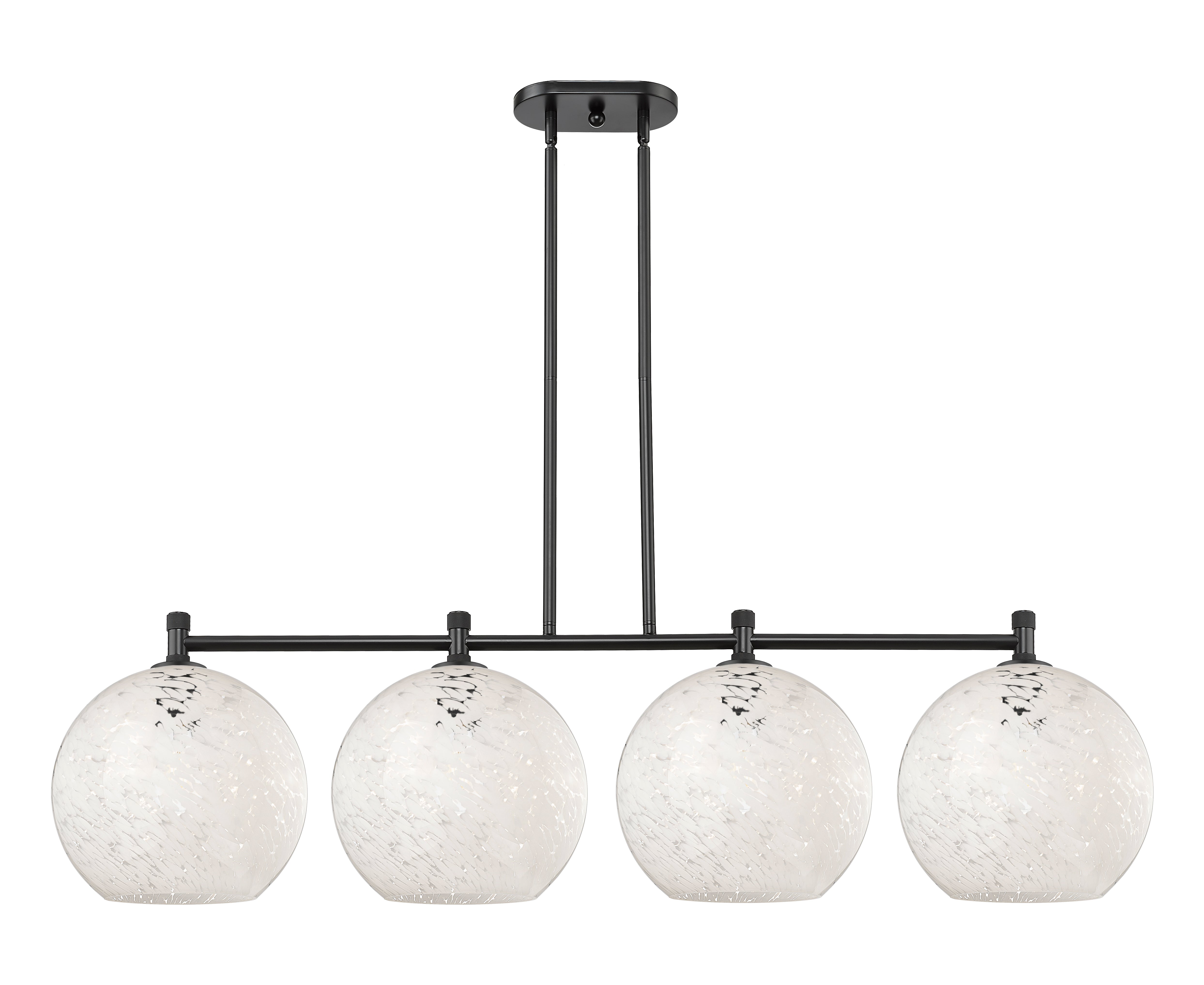 Downtown Urban Island Light Cast Brass Glass