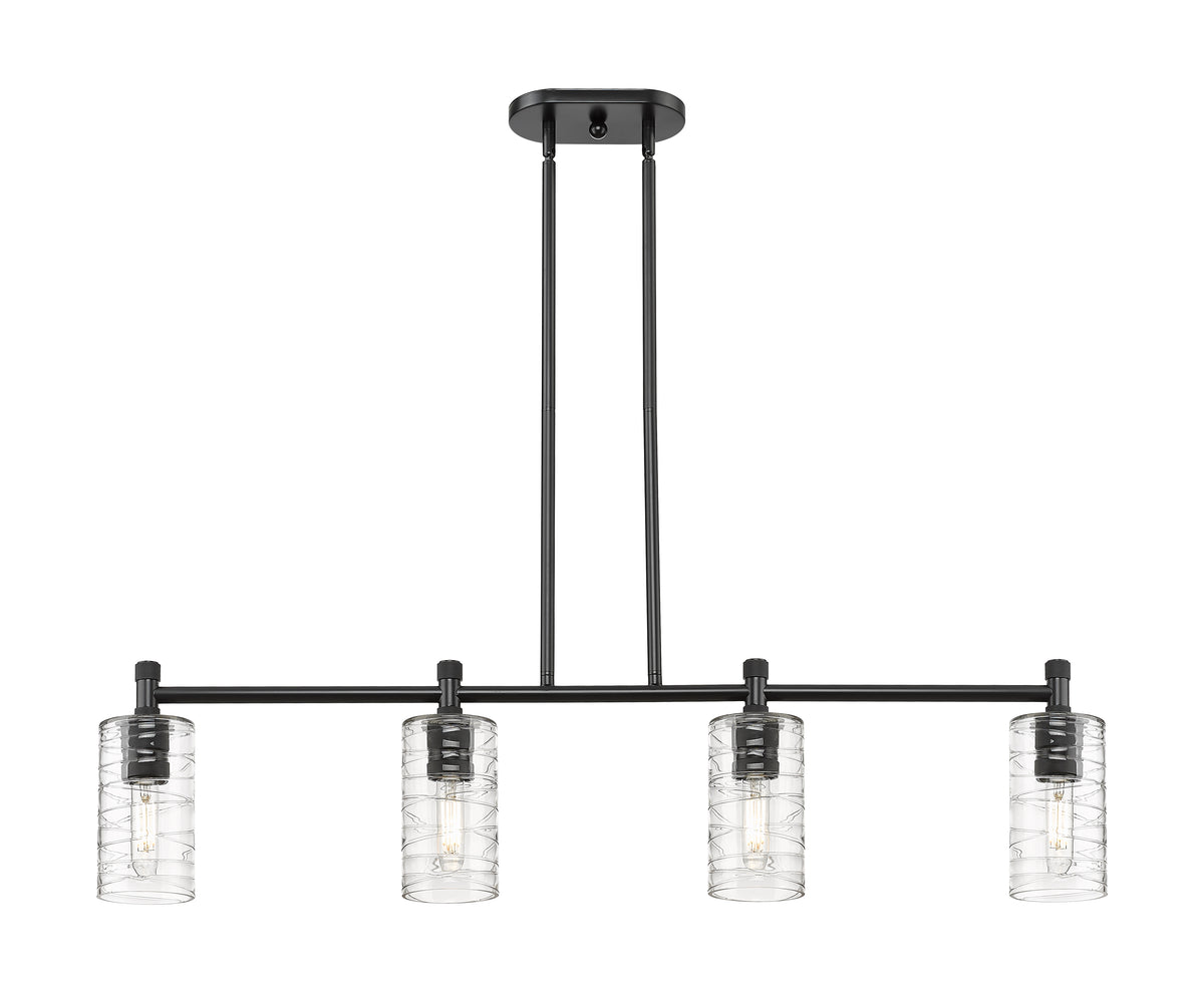 Crown Point 44-Inch 4-Light Stem-Hung Island Light Cylinder Shade 9.875-Inch High