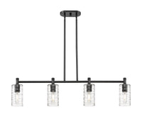 Crown Point 44-Inch 4-Light Stem-Hung Island Light Cylinder Shade 9.875-Inch High