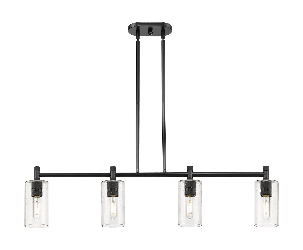 Crown Point 44-Inch 4-Light Stem-Hung Island Light Cylinder Shade 9.875-Inch High