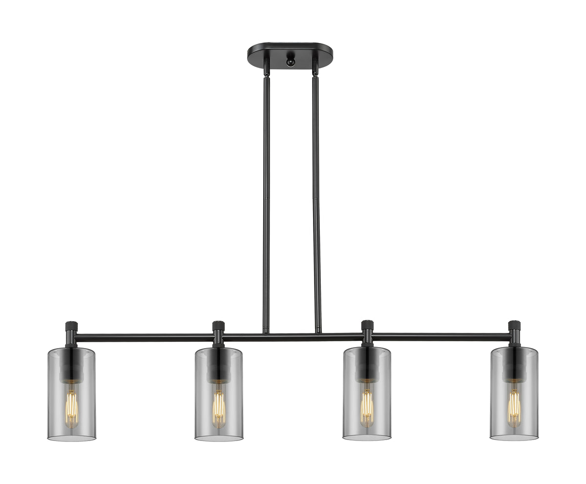 Crown Point 44-Inch 4-Light Stem-Hung Island Light Cylinder Shade 9.875-Inch High
