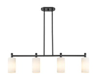 Crown Point 44-Inch 4-Light Stem-Hung Island Light Cylinder Shade 9.875-Inch High