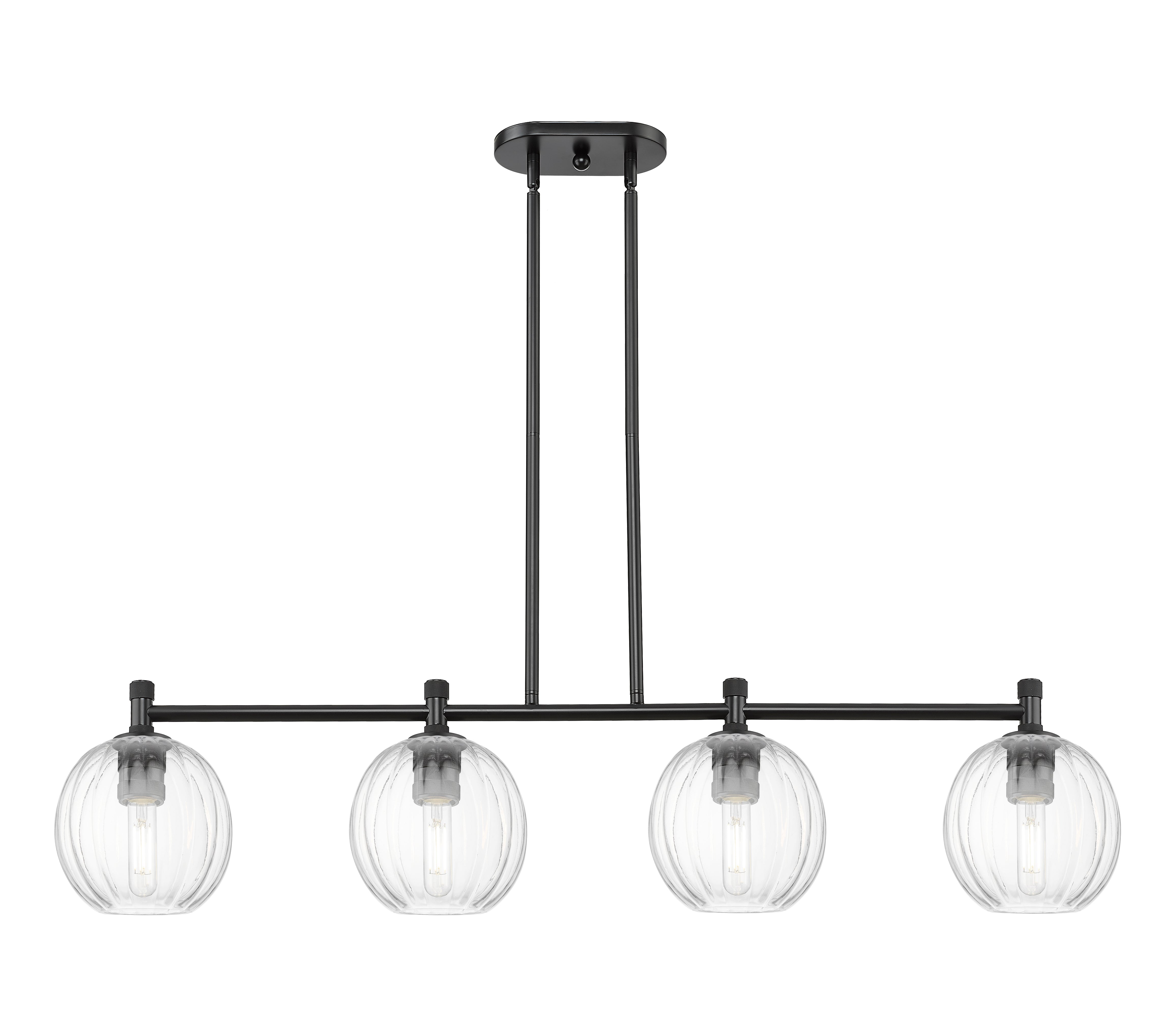Downtown Urban Island Light Brass Glass Steel