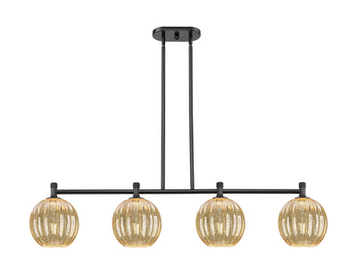 Downtown Urban Island Light Brass Glass Steel