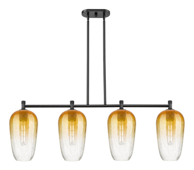 Downtown Urban Island Light Glass Steel Brass