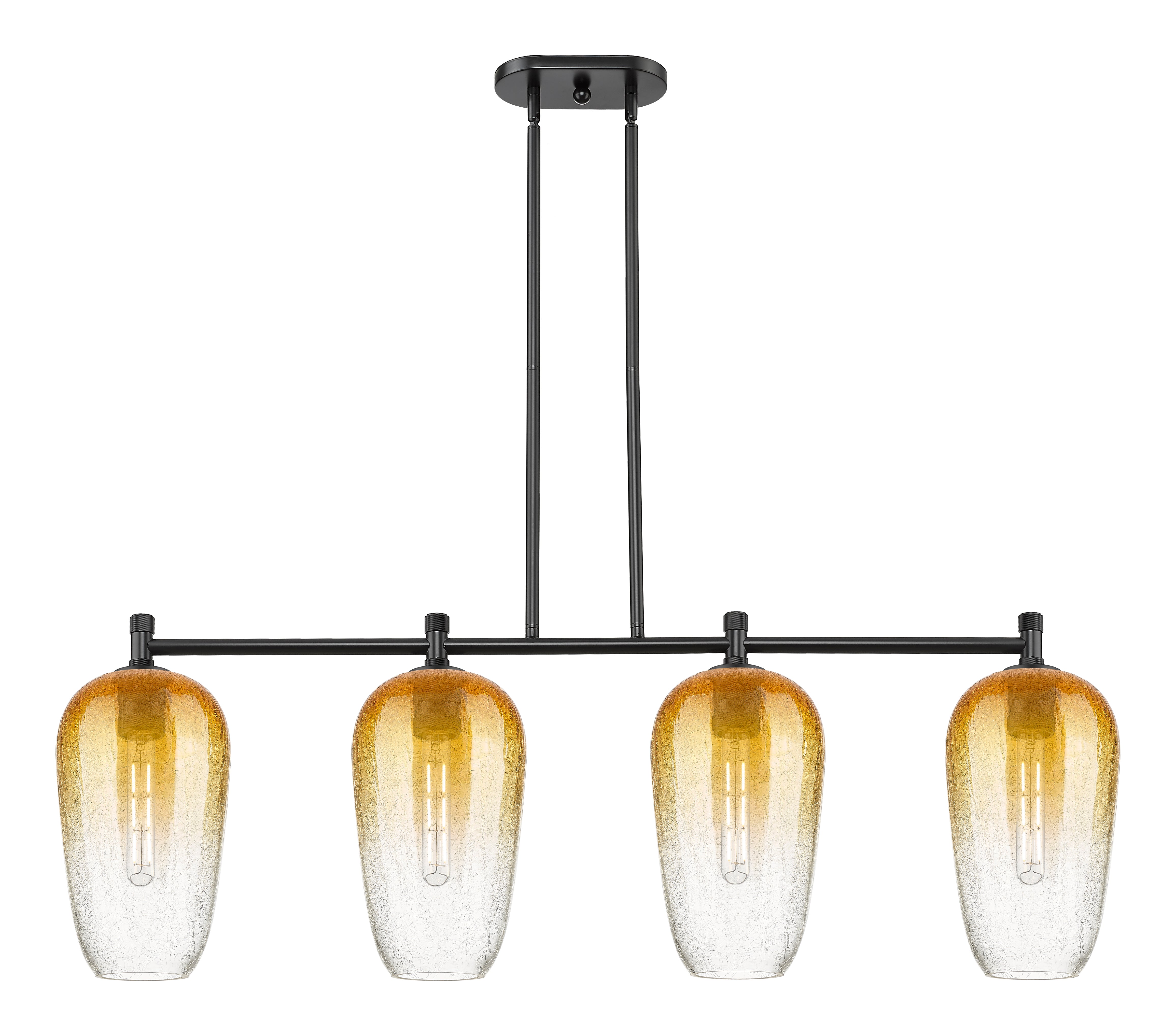 Downtown Urban Island Light Glass Steel Brass