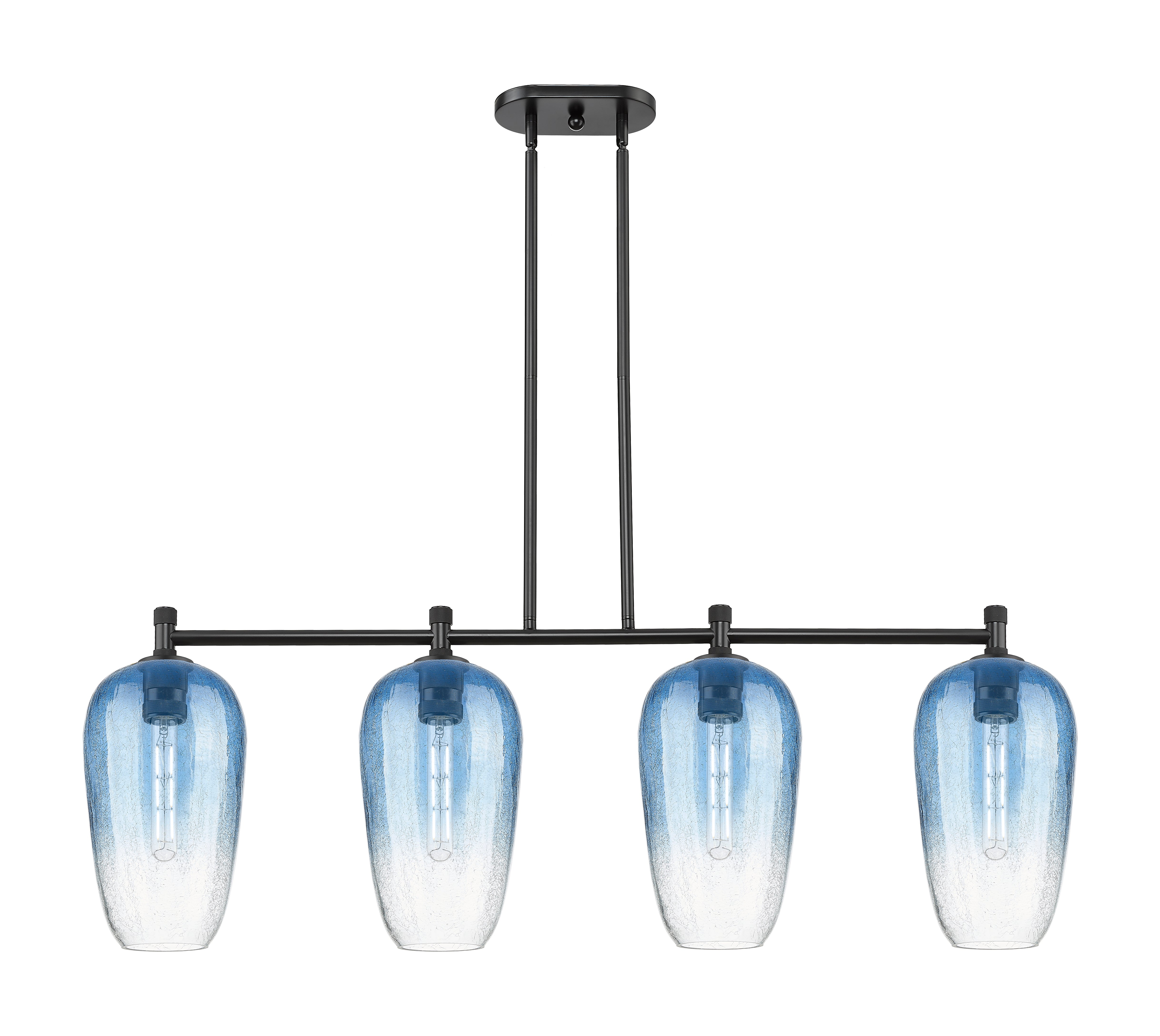Downtown Urban Island Light Glass Steel Brass