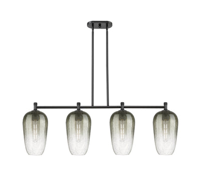 Downtown Urban Island Light Glass Steel Brass