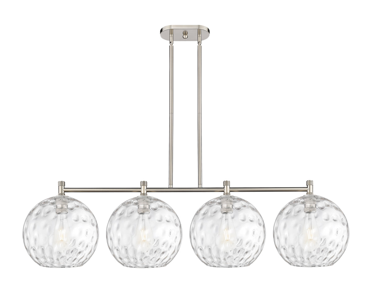 Athens Water Glass 52-Inch 4-Light Stem-Hung Island Light