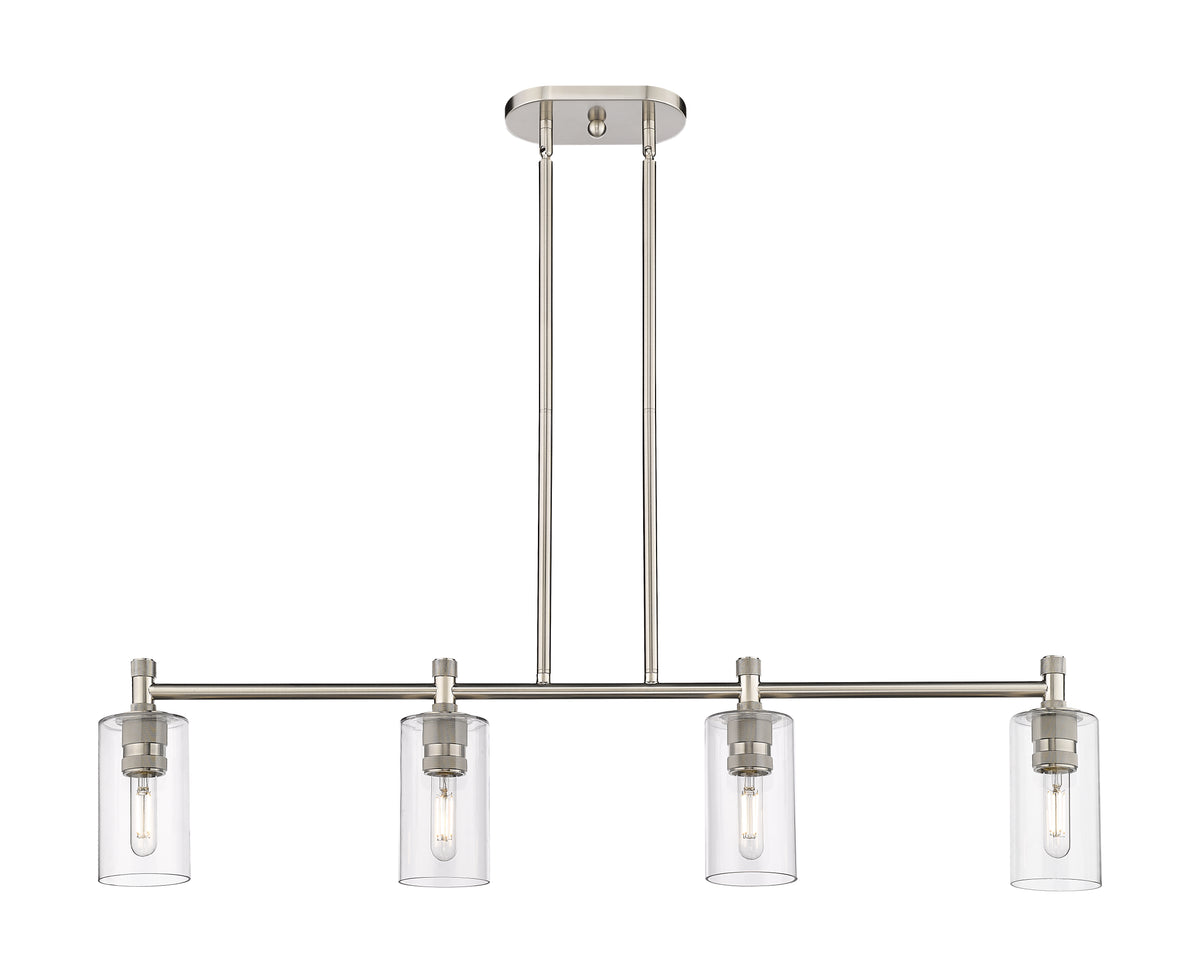 Crown Point 44-Inch 4-Light Stem-Hung Island Light Cylinder Shade 9.875-Inch High