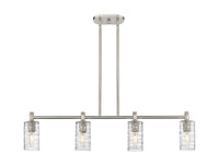 Crown Point 44-Inch 4-Light Stem-Hung Island Light Cylinder Shade 9.875-Inch High