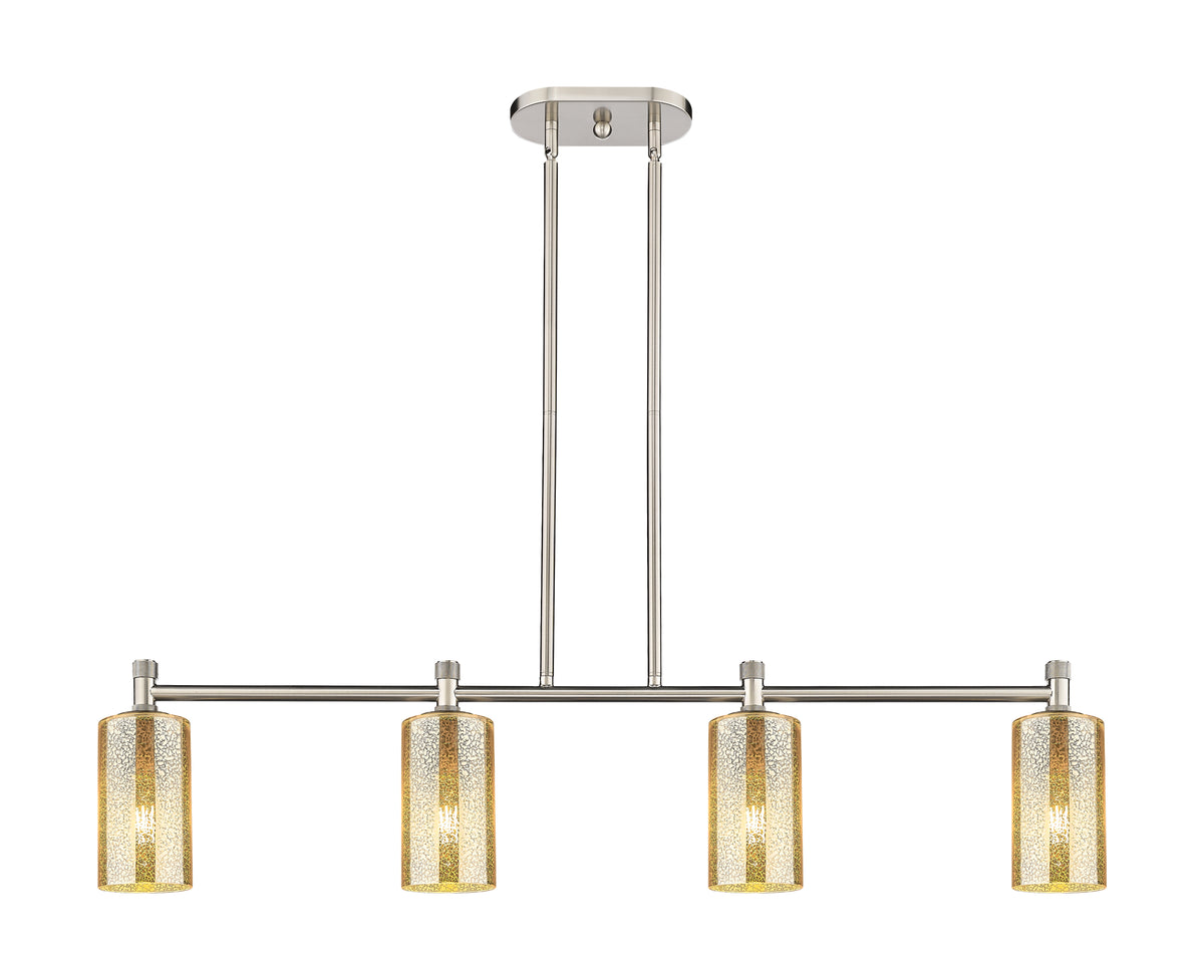 Crown Point 44-Inch 4-Light Stem-Hung Island Light Cylinder Shade 9.875-Inch High