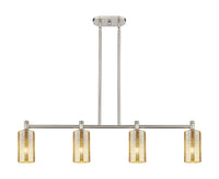 Crown Point 44-Inch 4-Light Stem-Hung Island Light Cylinder Shade 9.875-Inch High