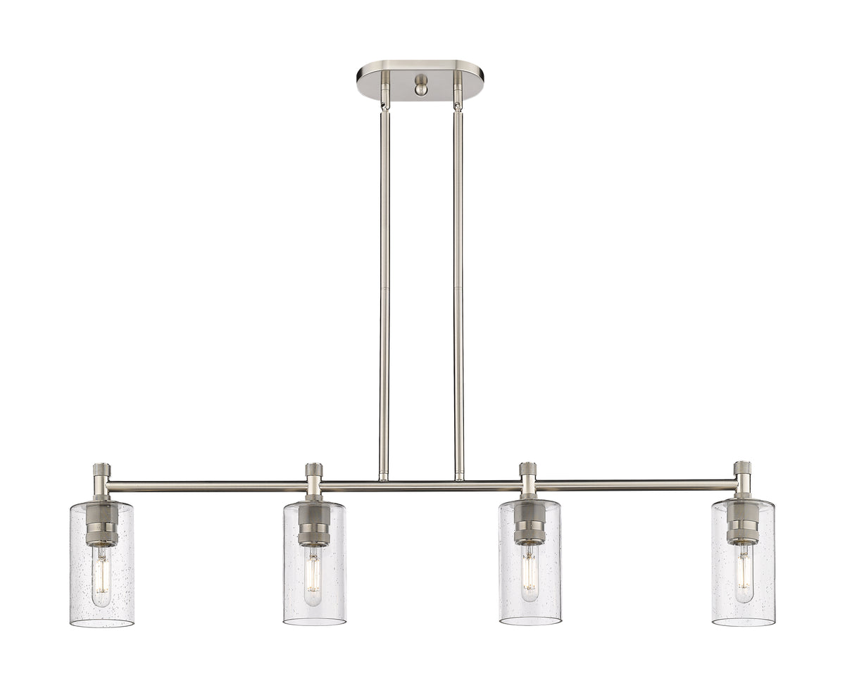 Crown Point 44-Inch 4-Light Stem-Hung Island Light Cylinder Shade 9.875-Inch High