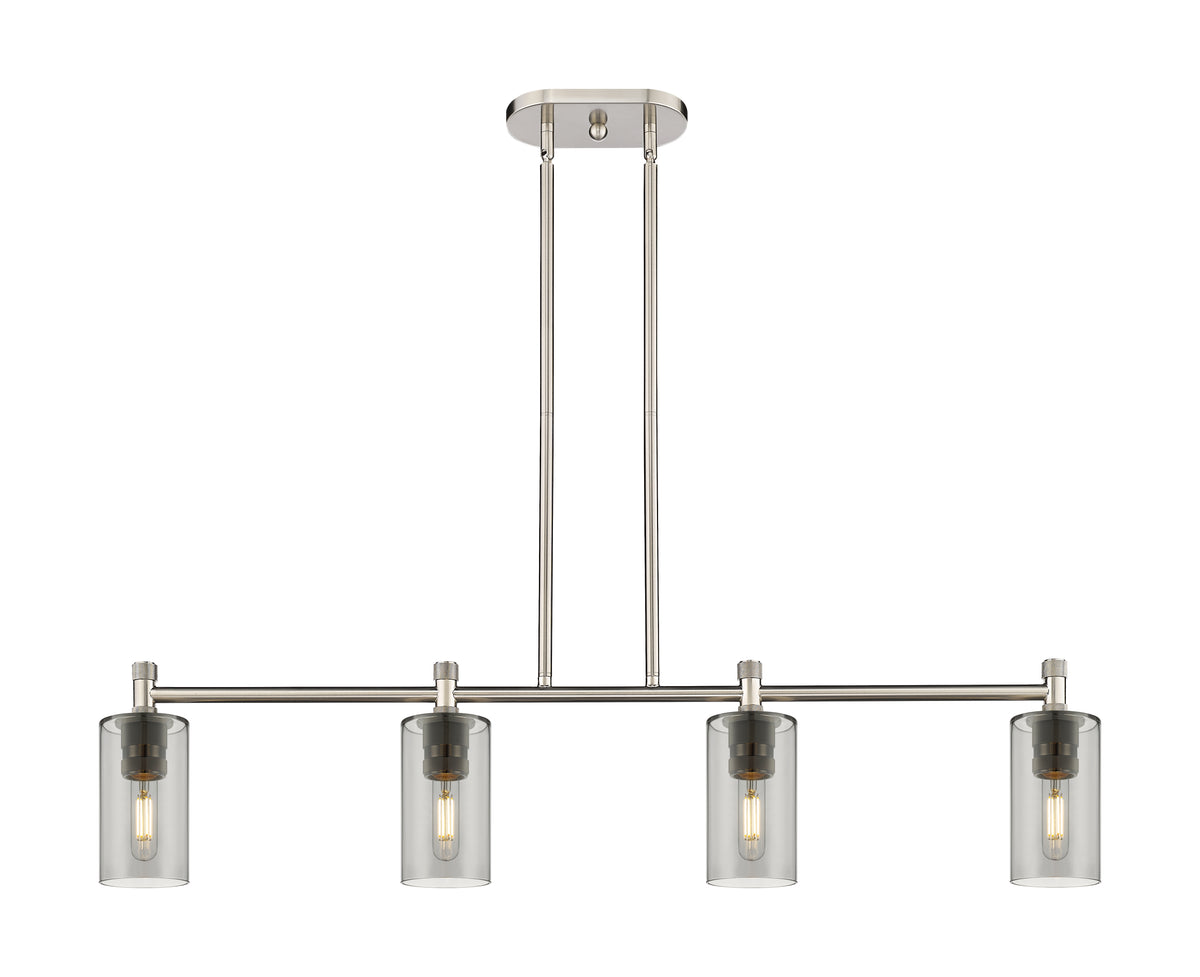 Crown Point 44-Inch 4-Light Stem-Hung Island Light Cylinder Shade 9.875-Inch High