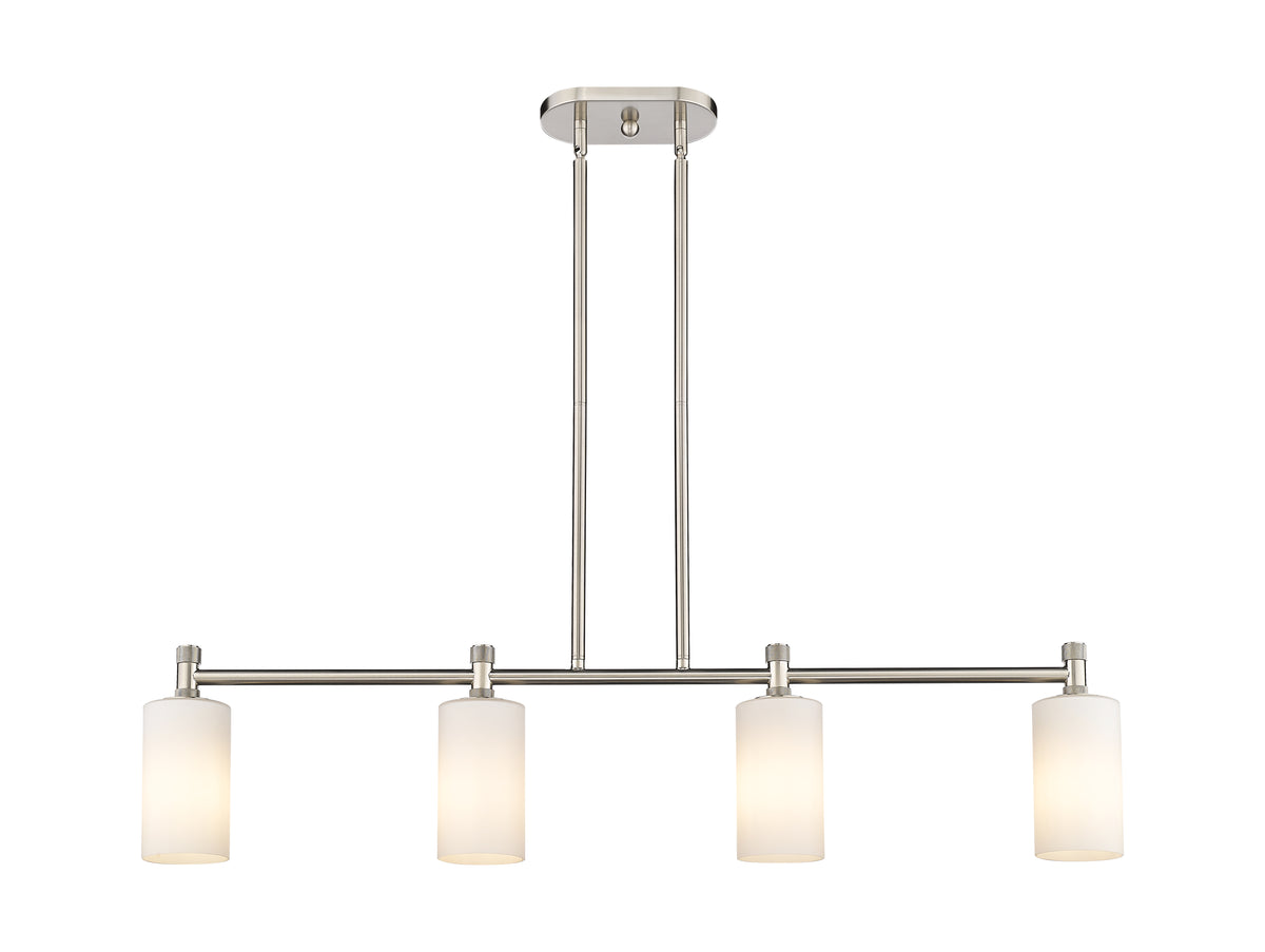 Crown Point 44-Inch 4-Light Stem-Hung Island Light Cylinder Shade 9.875-Inch High