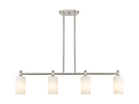 Crown Point 44-Inch 4-Light Stem-Hung Island Light Cylinder Shade 9.875-Inch High