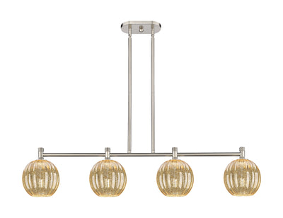 Downtown Urban Island Light Brass Glass Steel