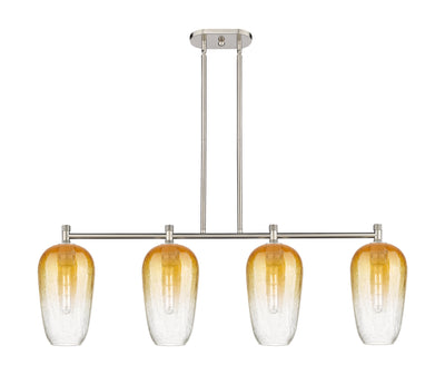 Downtown Urban Island Light Glass Steel Brass