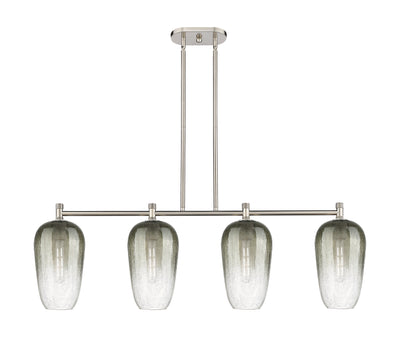 Downtown Urban Island Light Glass Steel Brass