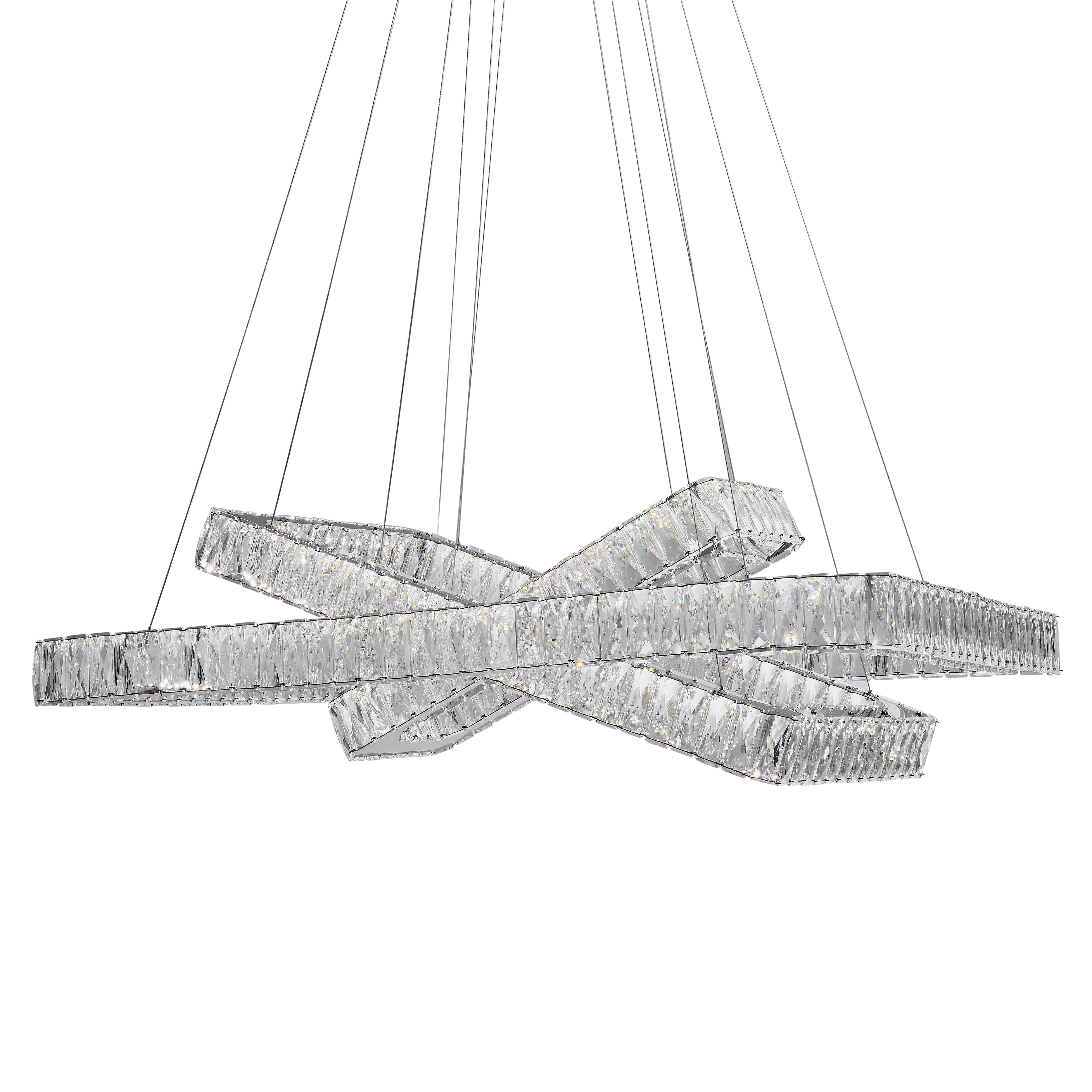 Crystal Elegance LED Chandelier | 3 Rectangles