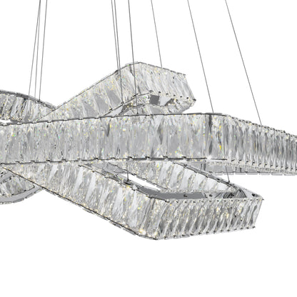 Crystal Elegance LED Chandelier | 3 Rectangles