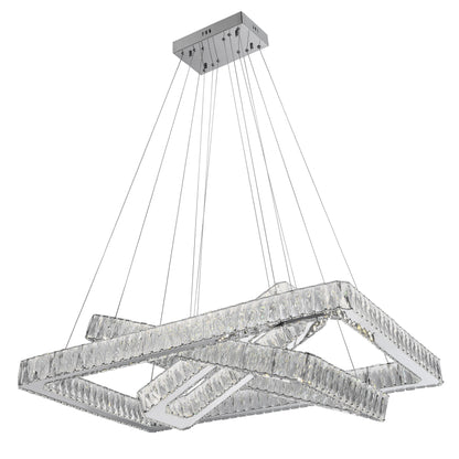 Crystal Elegance LED Chandelier | 3 Rectangles