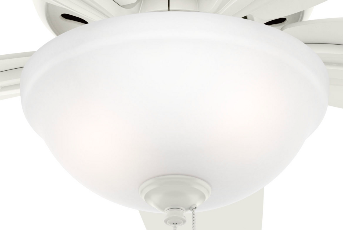 42 inch Newsome Fresh White Low Profile Ceiling Fan with LED Light Kit and Pull Chain