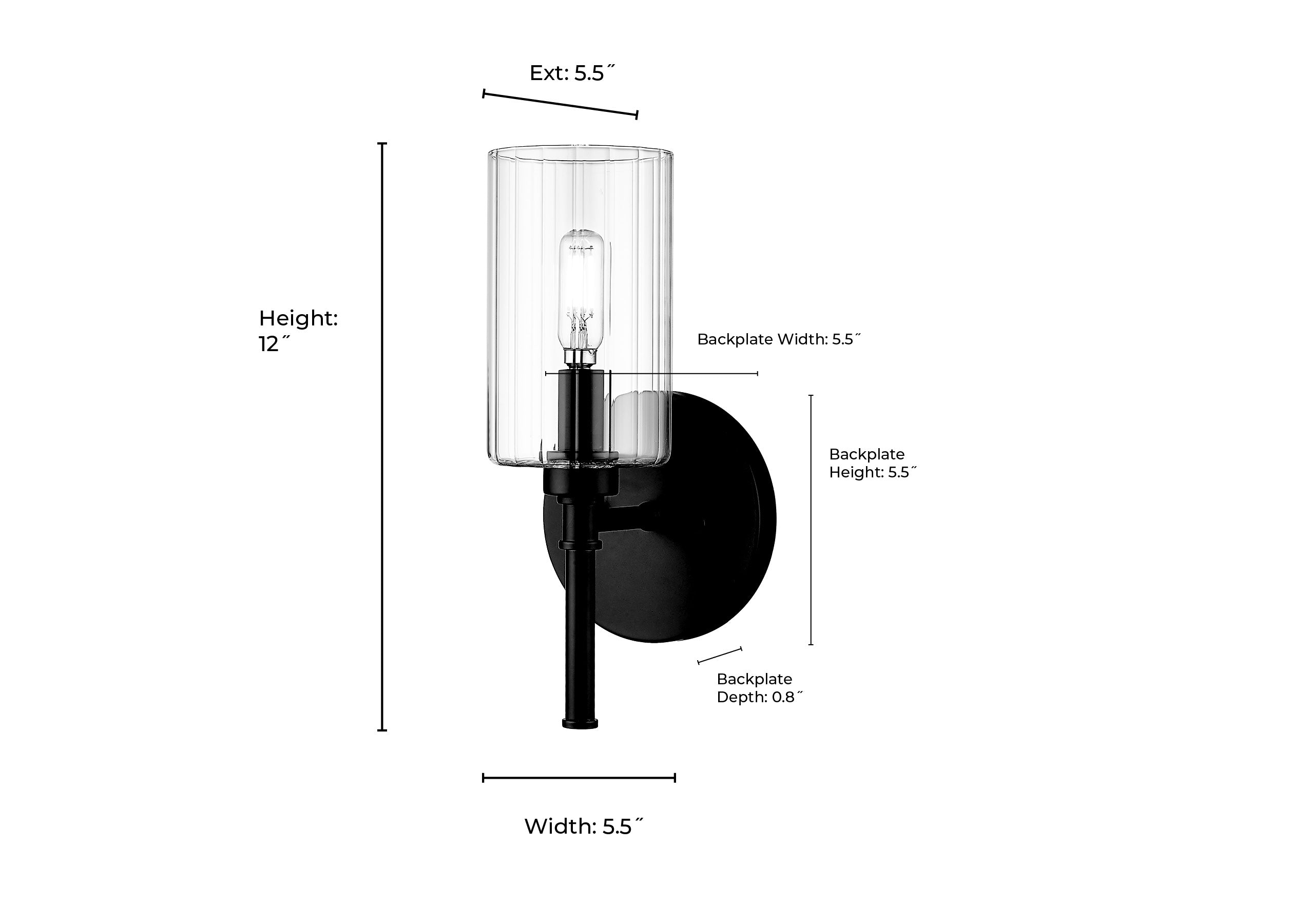 5.5'' Chastine Matte Black 1 Light Wall Sconce
