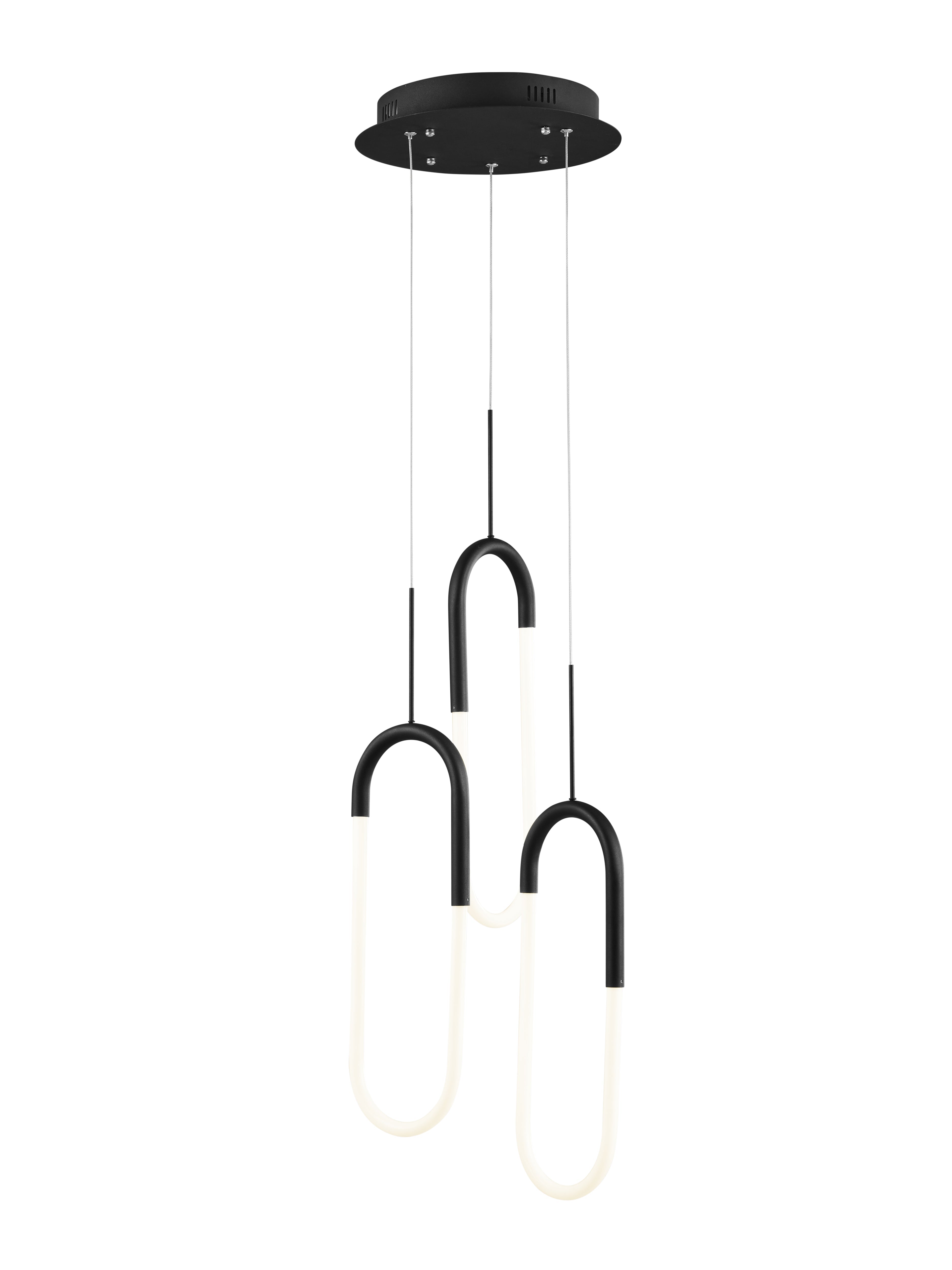 LED Three Clips Chandelier | Matte Black