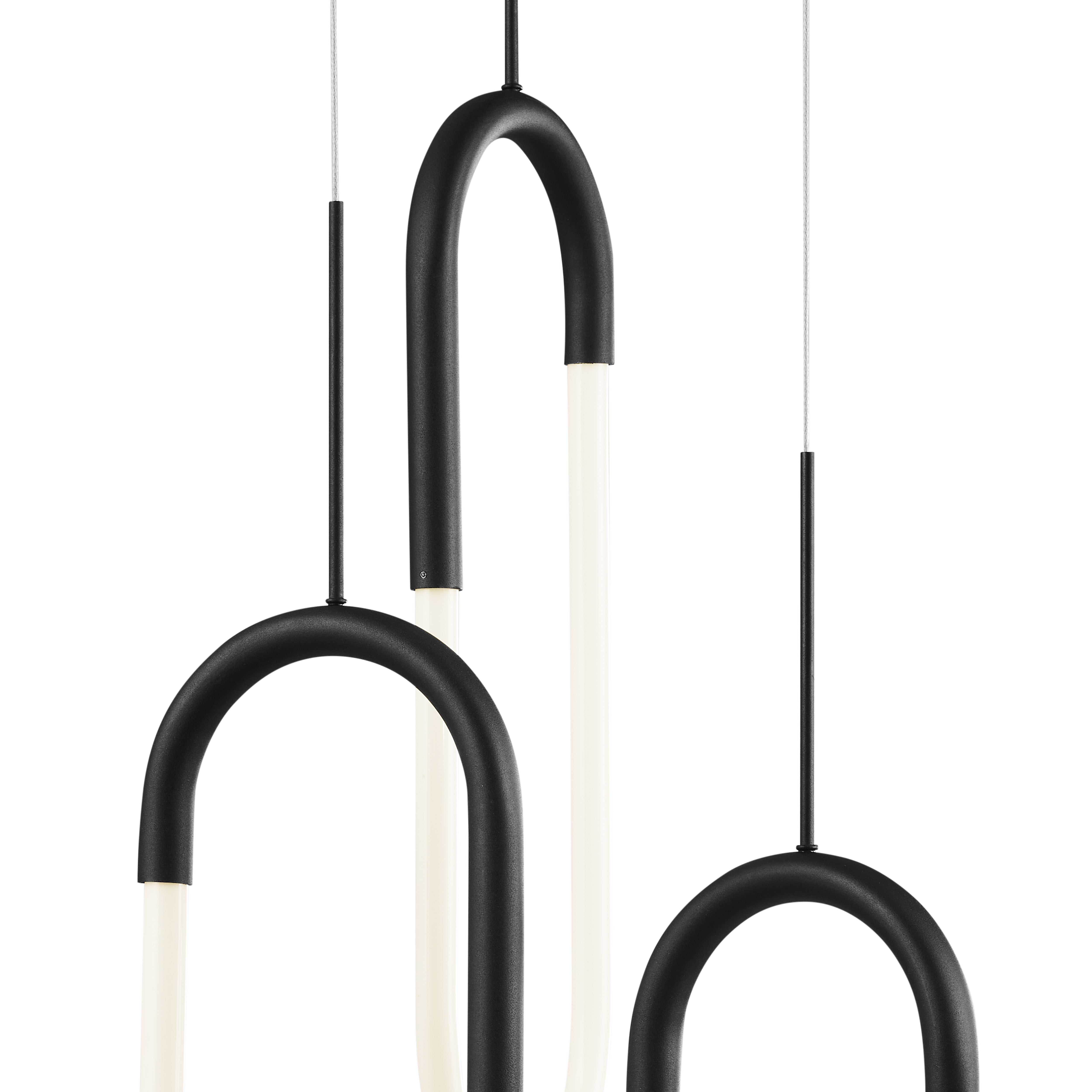 LED Three Clips Chandelier | Matte Black
