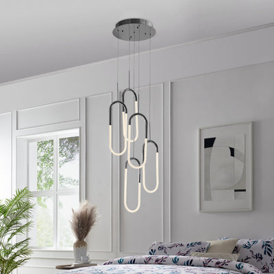 LED Five Clips Chandelier | Chrome