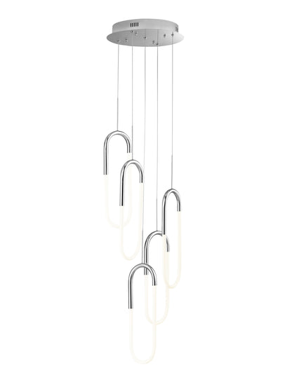 LED Five Clips Chandelier | Chrome