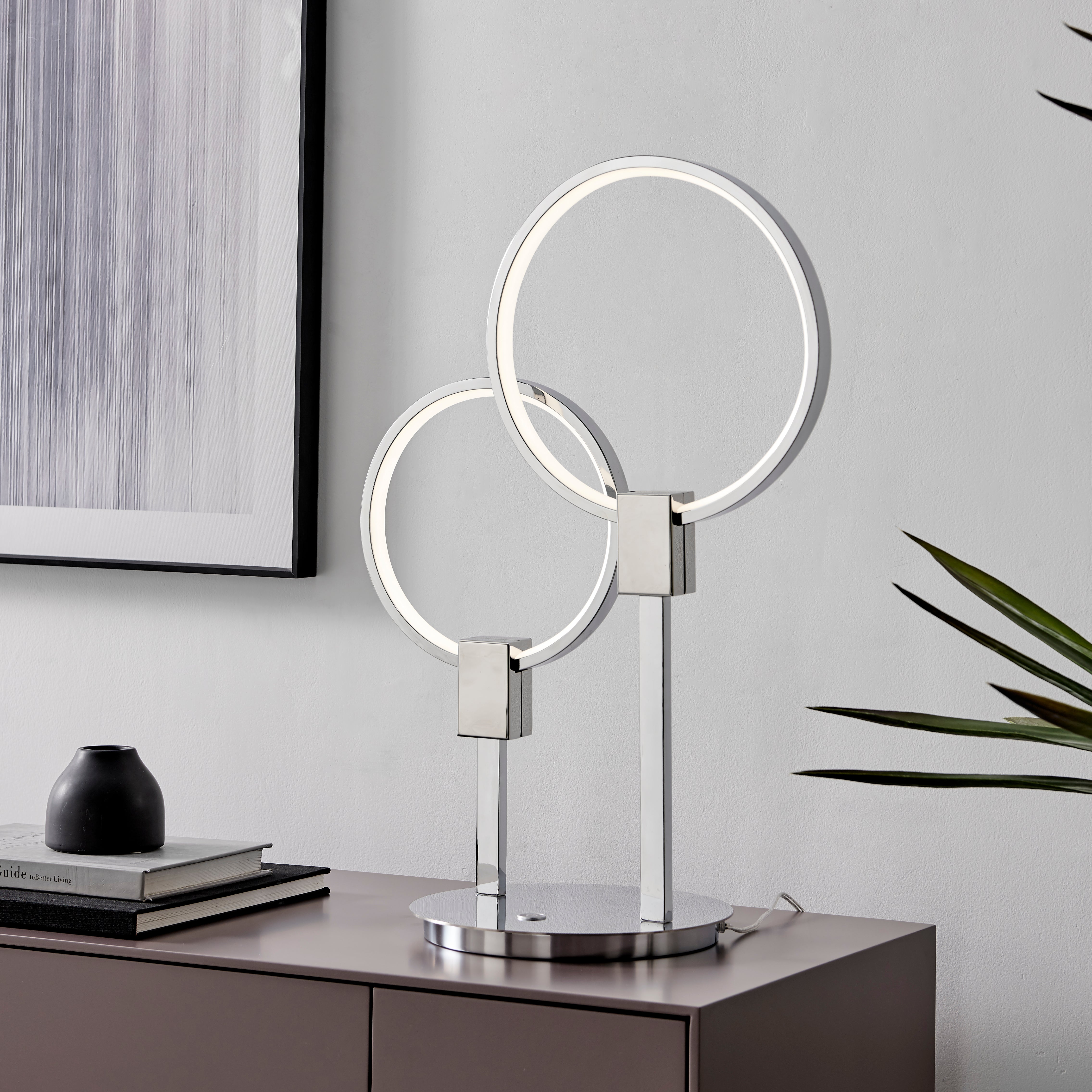 Hong Kong LED Tall Table Lamp | Chrome