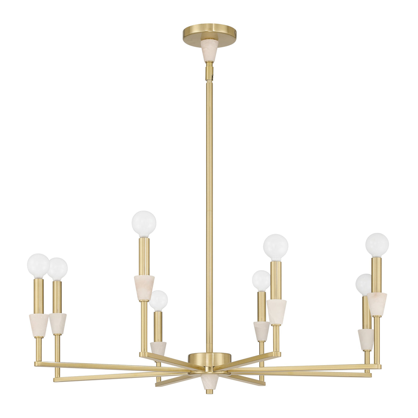 Montclair 32-inch 8-light Brushed Gold and Natural Alabaster Chandelier