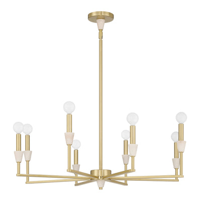 Montclair 32-inch 8-light Brushed Gold and Natural Alabaster Chandelier