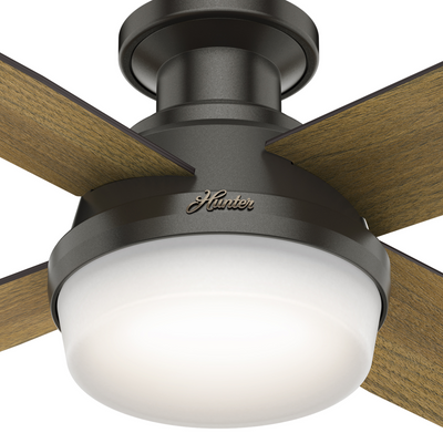 52 inch Dempsey Noble Bronze Low Profile Ceiling Fan with LED Light Kit and Handheld Remote