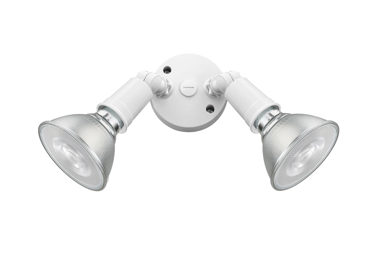9.25''  Matte White 2 Light Flood Light
