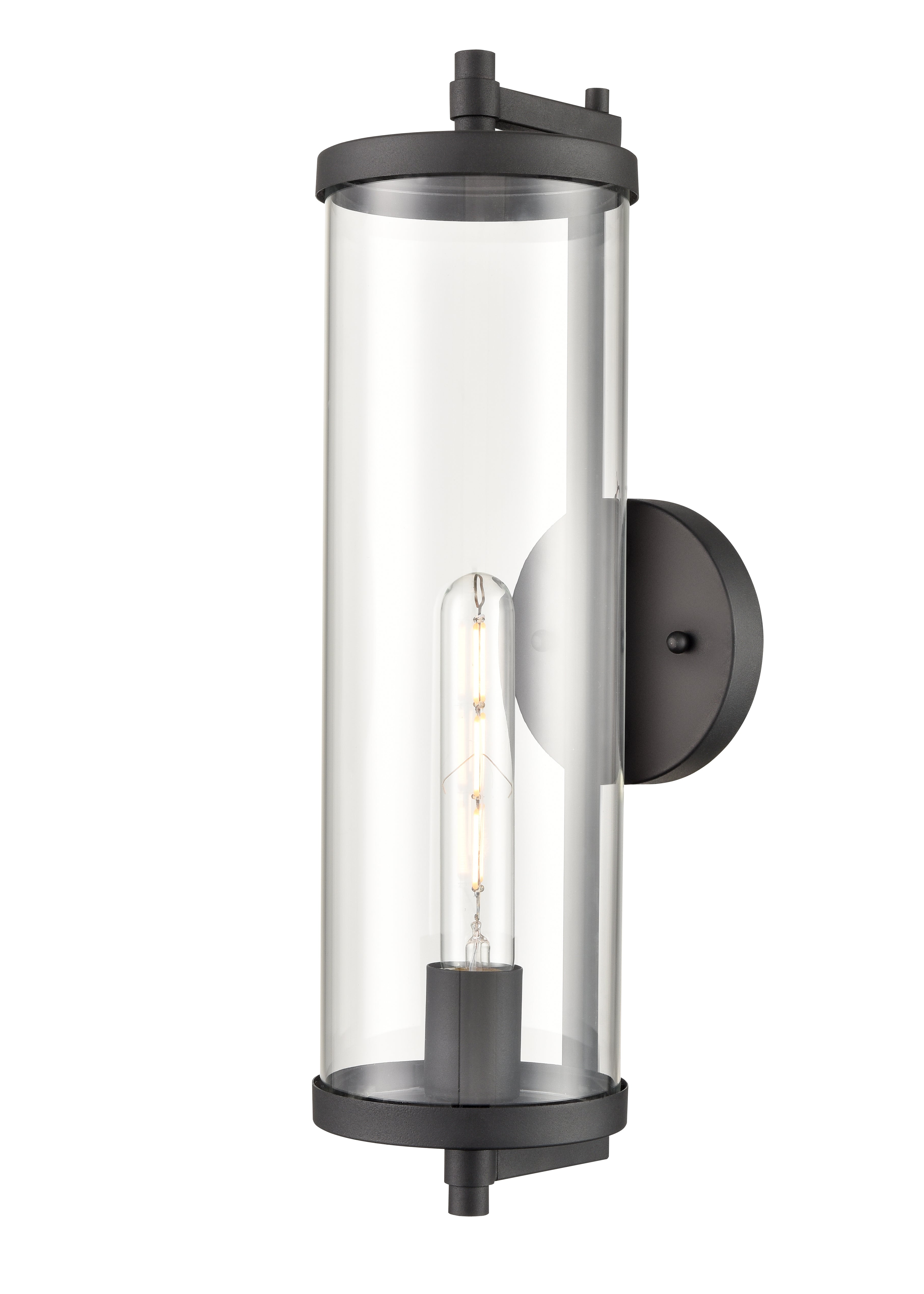 18-inch Beckham Textured Black 1-Light Outdoor Wall Sconce