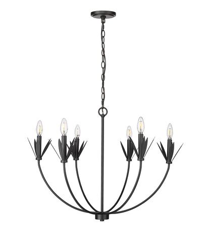 22.75'' Primrose Matte Black 6 Light Chandelier