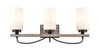 Downtown Urban Bath Vanity Light Glass Wood