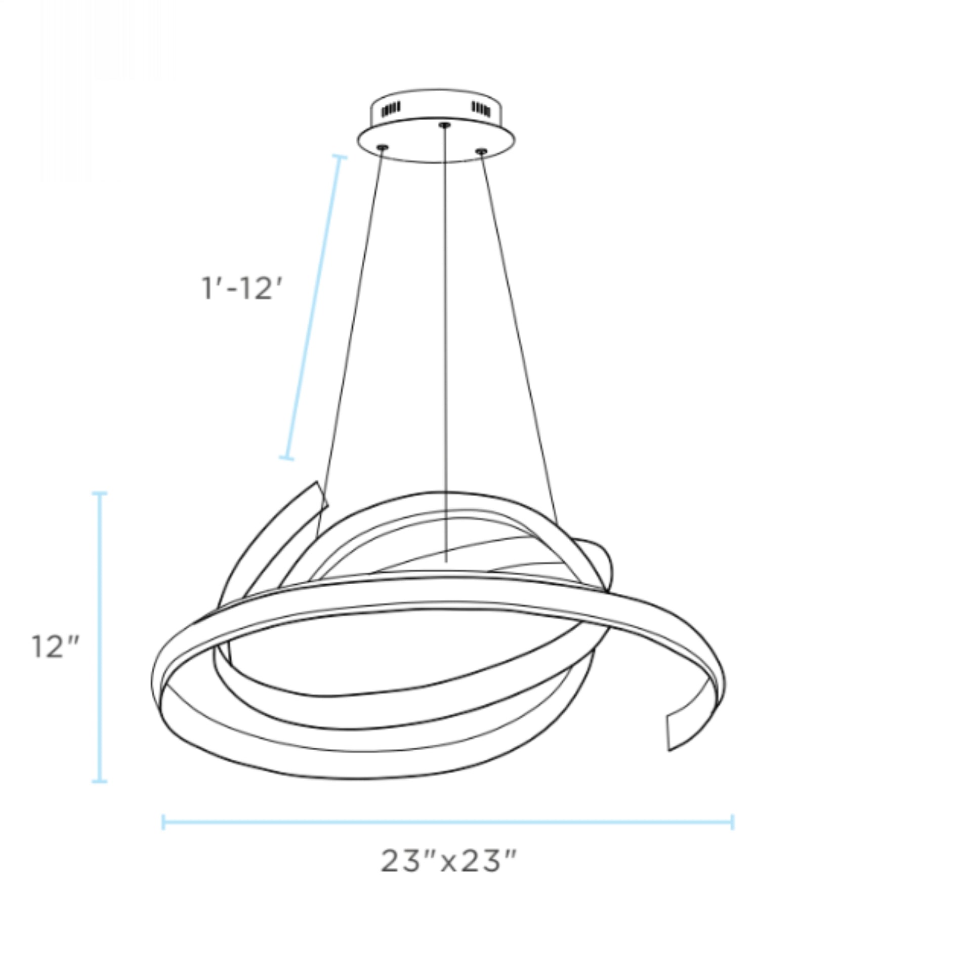 Oslo LED Adjustable Chandelier | Black