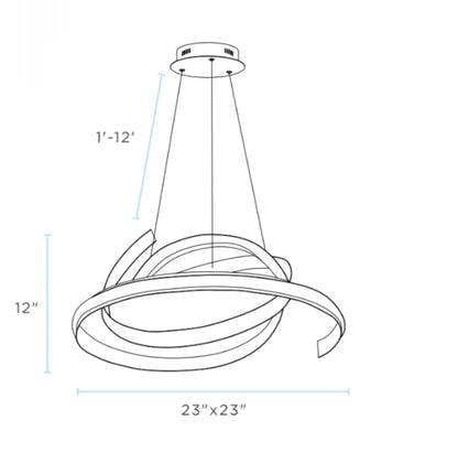 Oslo LED Adjustable Chandelier | Black